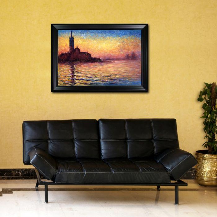 San Giorgio Maggiore by Twilight Pre-Framed - Black Matte Frame 24"X36"
