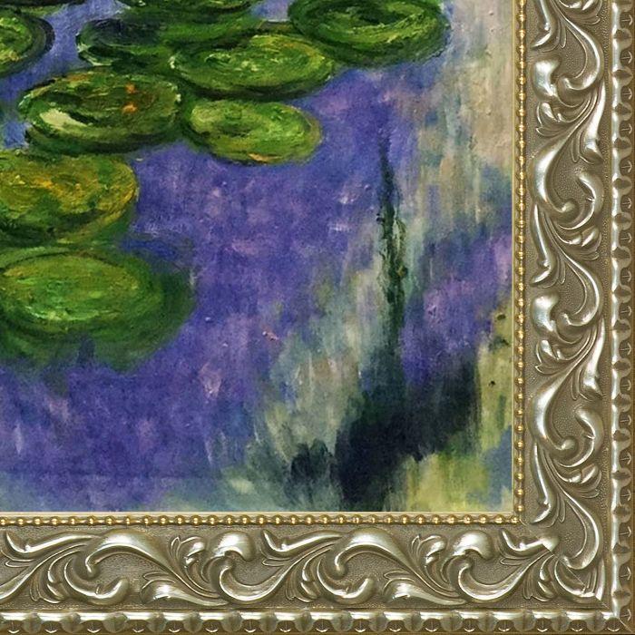 Water Lilies (vertical) Pre-Framed - Rococo Silver 20"X24"