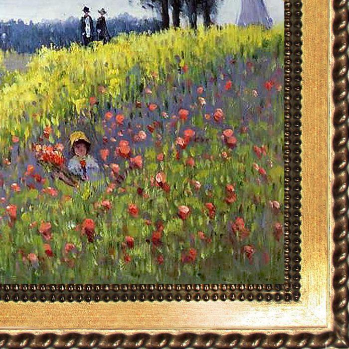 Walk in the Meadows at Argenteuil Pre-Framed - Verona Gold Braid Frame 20"X24"