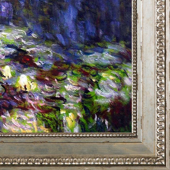 Water Lilies, Green Reflections (right half - detail) Pre-Framed - Versailles Silver King Frame 20" X 24"