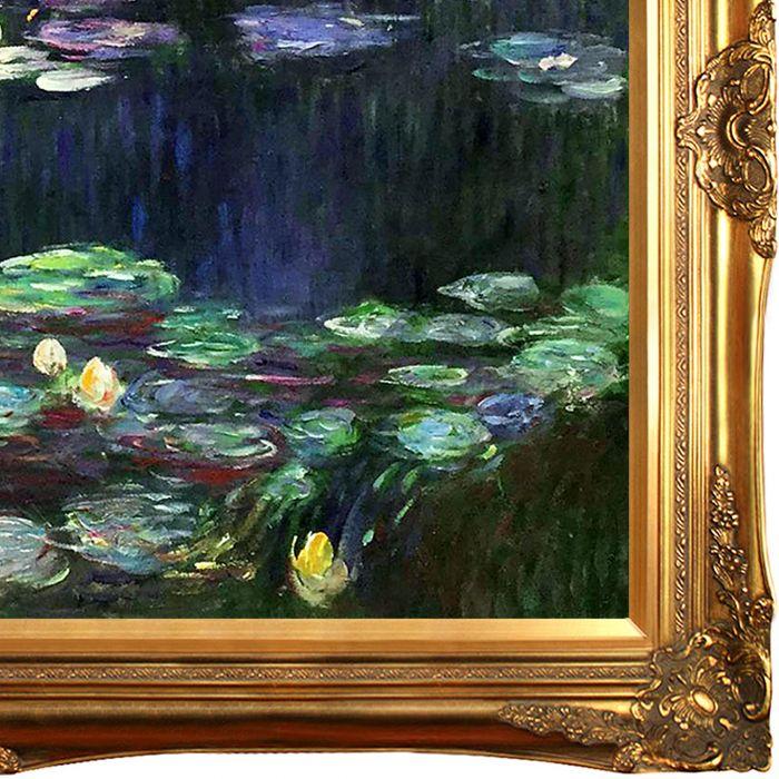 Water Lilies, Green Reflections (right half - detail) Pre-Framed - Victorian Gold Frame 24"X36"