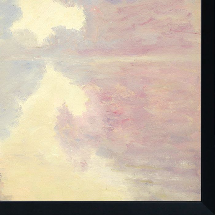 Misty Morning on the Seine (pink), 1897 Pre-framed - Studio Black Wood Frame 24"X36"