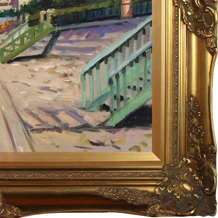 The Boardwalk At Trouville Pre-Framed - Victorian Gold Frame 20"X24"