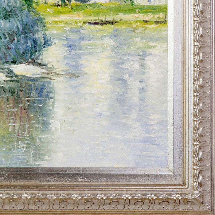 The Seine at Lavacourt Pre-Framed - Elegant Champagne Frame 20"X24"