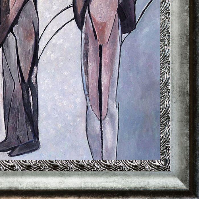 Bathers by a River Pre-Framed - Distressed Ornate Silver Custom Stacked Frame 24" X 36"