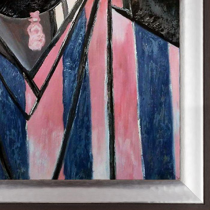 White and Pink Head Pre-Framed - Magnesium Silver Frame 24" X 36"