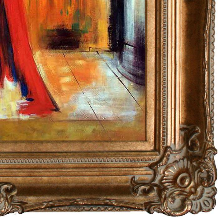 Woman in Red Pre-Framed - Renaissance Bronze Frame 20"X24"