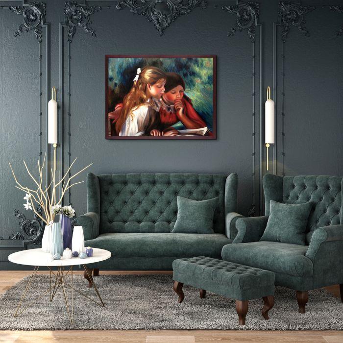 La Lecture Pre-Framed - Open Grain Mahogany 30" X 40"