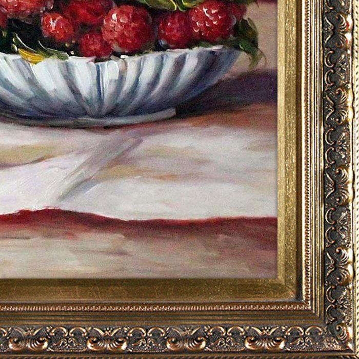 Strawberries Pre-Framed - Baroque Antique Gold Frame 20"X24"