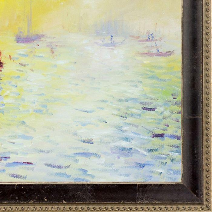 View of Venice, Fog Pre-Framed - Hermitage Cabernet Scooped Frame 20X24