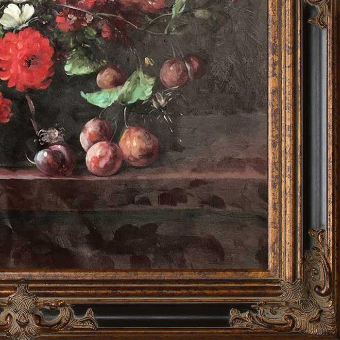 Still-Life with Bouquet of Flowers and Plums Pre-Framed - Excalibur Frame 30"X40"