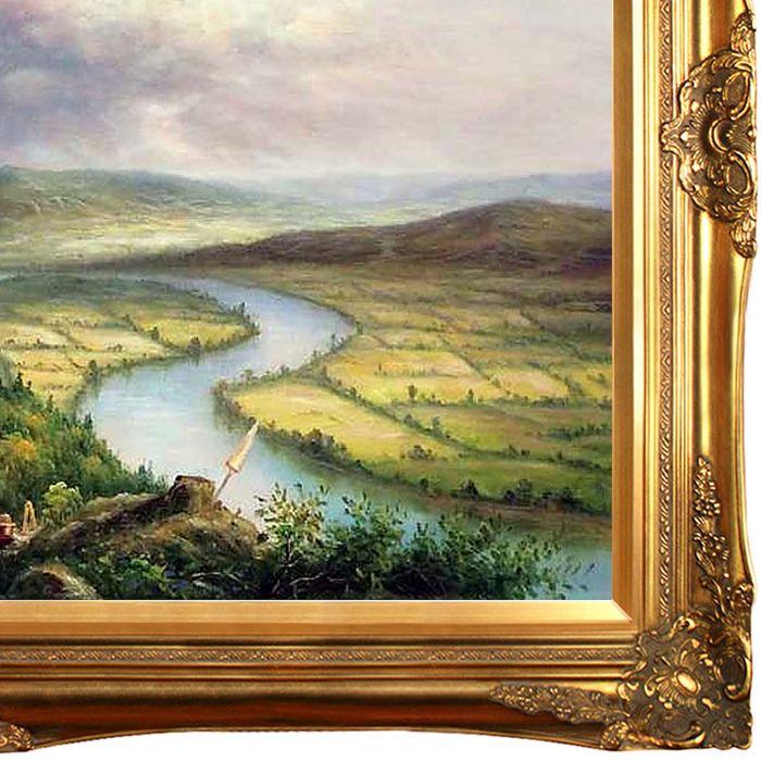 Sketch for View from Mount Holyoke, Northampton, Massachusetts, after a Thunderstorm (The Oxbow) Pre-framed - Victorian Gold Frame 24"X36"