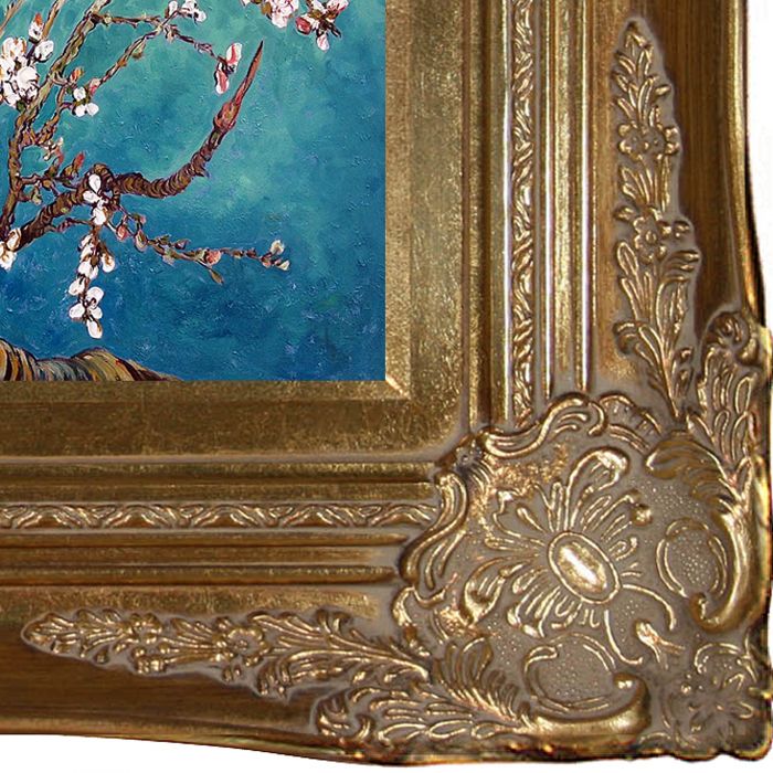 Branches of an Almond Tree in Blossom Pre-Framed - Victorian Gold Frame 8"X10"