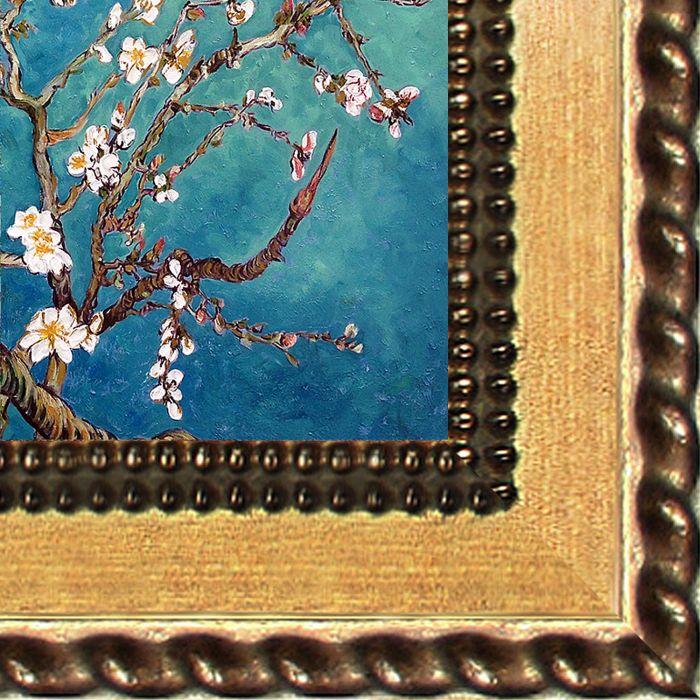 Branches of an Almond Tree in Blossom Pre-Framed - Verona Gold Braid Frame 8"X10"