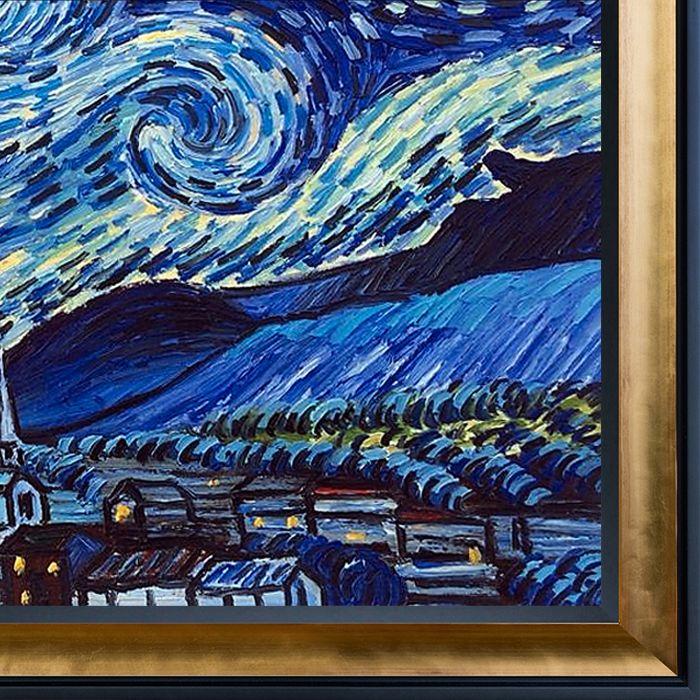 Starry Night Pre-Framed - Gold Luminoso and Black Custom Stacked Frame 24" X 36"