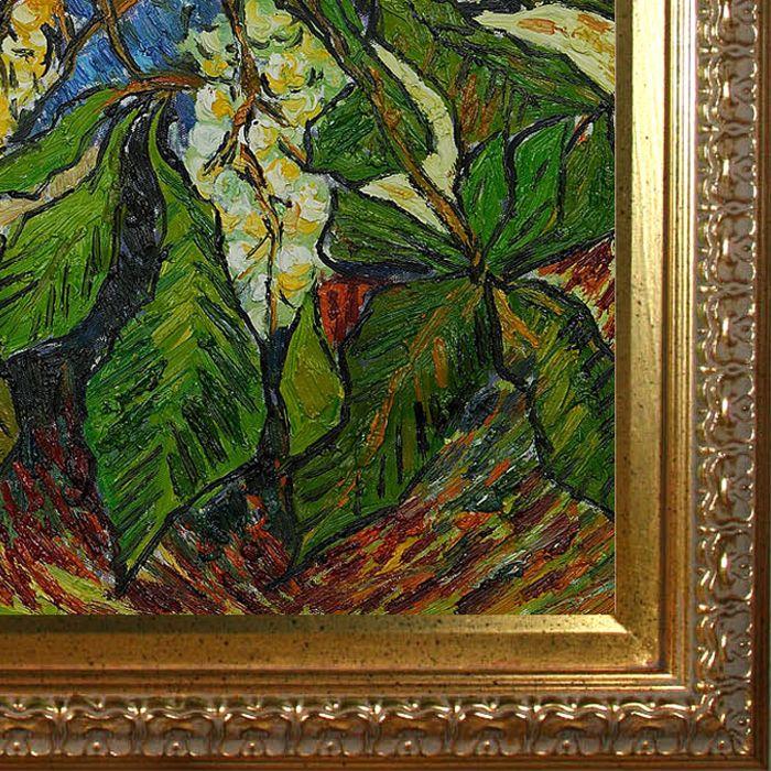 Blossoming Chestnut Branches Oil Painting Pre-Framed - Elegant Gold Frame 20"X24"