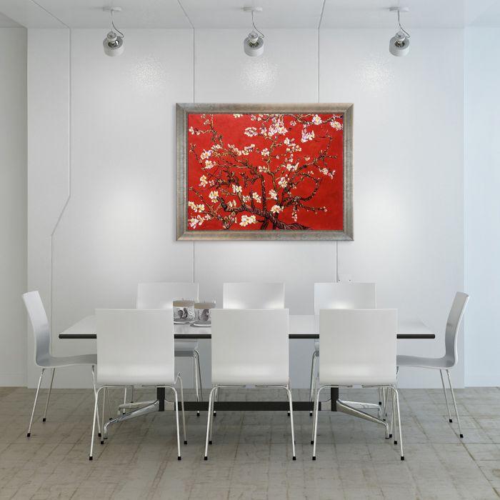 Branches of an Almond Tree in Blossom, Ruby Red Pre-Framed - Champage Scoop with Swirl Lip Frame 30"X40"