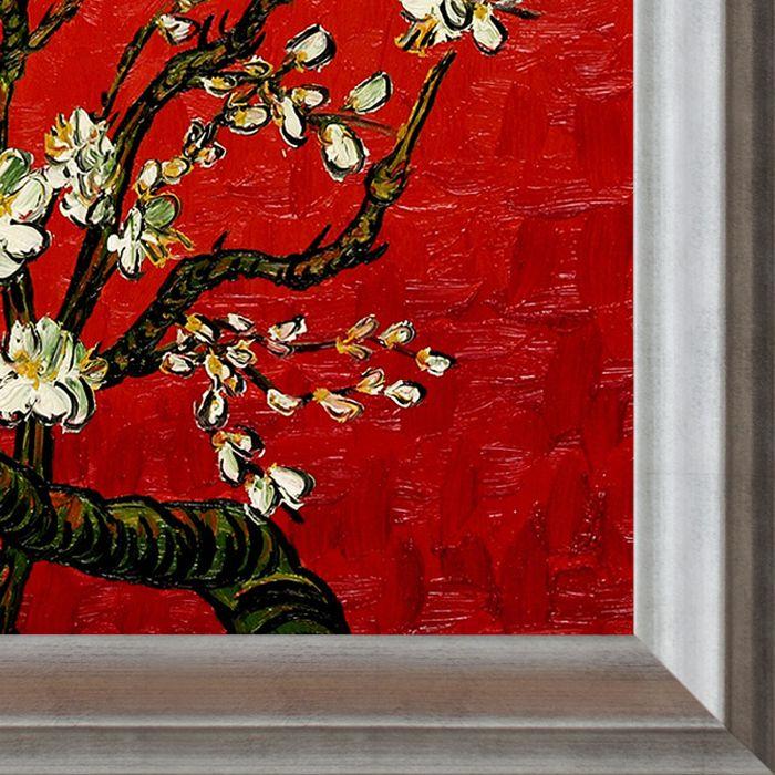 Branches of an Almond Tree in Blossom, Ruby Red Pre-Framed - Athenian Silver Frame 24"X24"