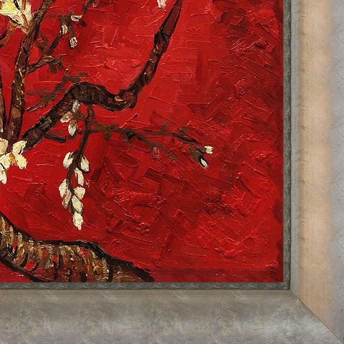 Branches of an Almond Tree in Blossom, Ruby Red Pre-Framed - Champage Scoop with Swirl Lip Frame 24"X24"