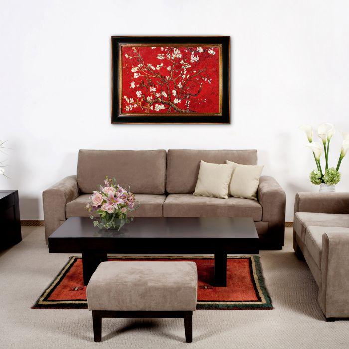 Branches of an Almond Tree in Blossom, Ruby Red Pre-Framed - Opulent Frame 24"X36"