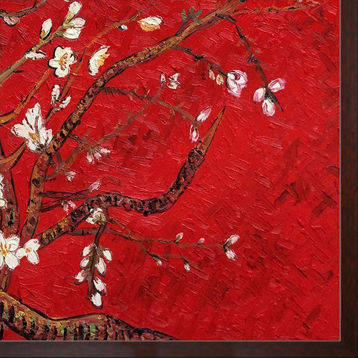 Branches of an Almond Tree in Blossom, Ruby Red Pre-Framed - Studio Walnut Wood Frame 24