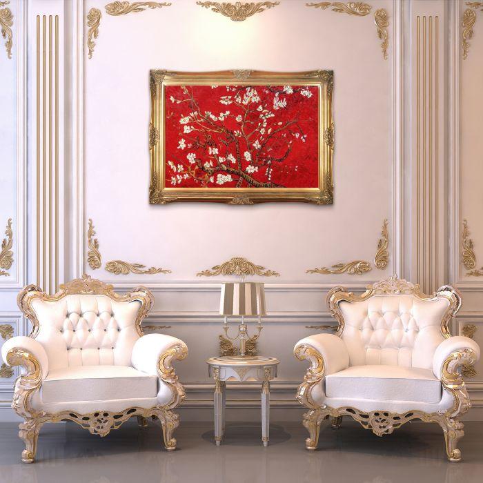 Branches of an Almond Tree in Blossom, Ruby Red Pre-Framed - Victorian Gold Frame 24"X36"