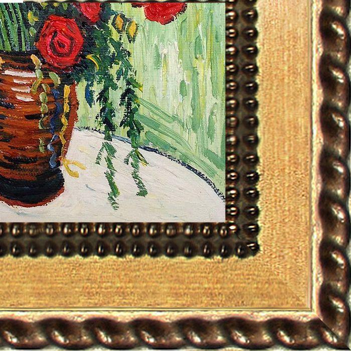 Vase with Daisies and Poppies Pre-Framed - Verona Gold Braid Frame 8"X10"