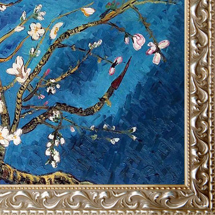 Branches Of An Almond Tree In Blossom Pre-Framed - Rococo Silver 24"X36"