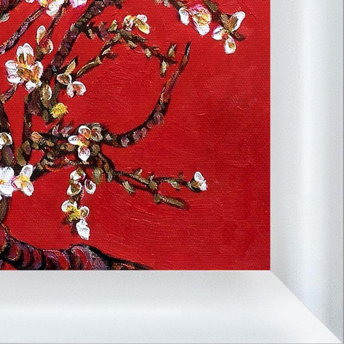 Branches of an Almond Tree in Blossom, Ruby Red Pre-Framed - Moderne Blanc Frame 8" X 10"