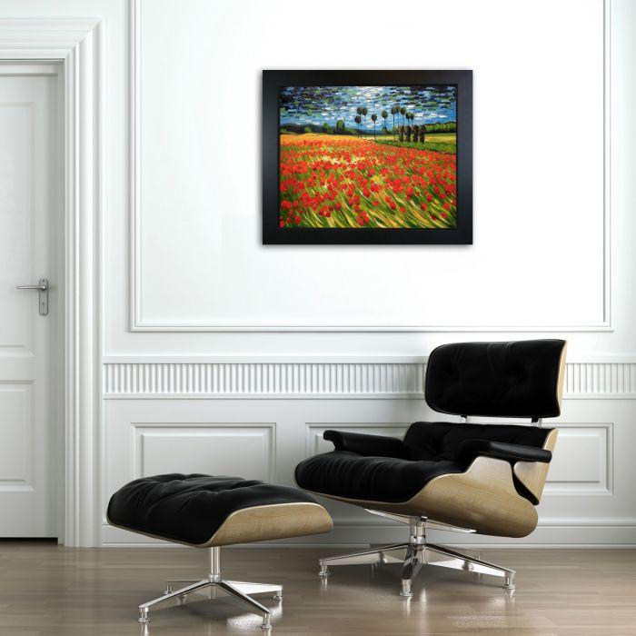 Field of Poppies Pre-Framed - New Age Black Frame 16"X20"
