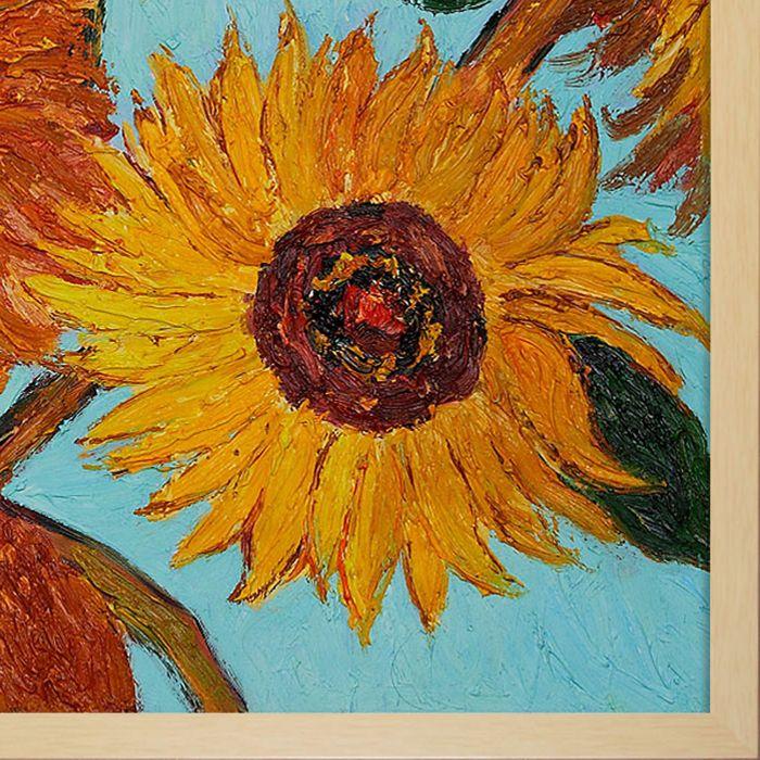 Sunflowers Detail (vertical) Pre-Framed - Studio Blonde Wood Frame 20"X24"