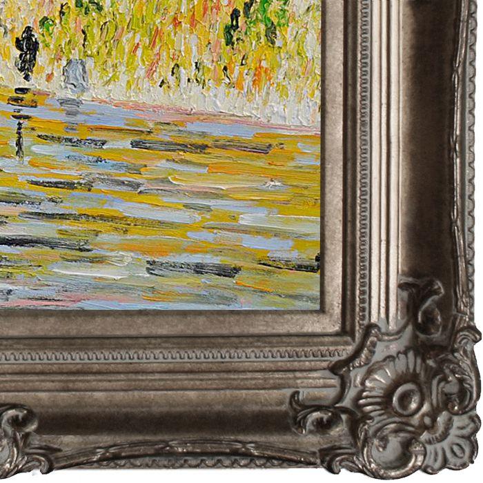 The Banks of the Seine May-June Pre-Framed - Renaissance Champagne Frame 20"X24"