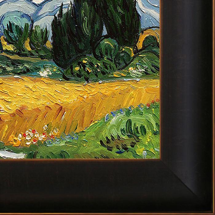 Wheat Field with Cypresses Pre-Framed - Veine D'Or Bronze Scoop Frame 20"X24"