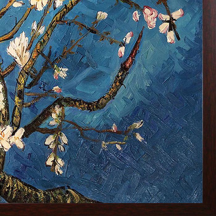 Branches of an Almond Tree in Blossom Pre-Framed - Studio Walnut Wood Frame 20