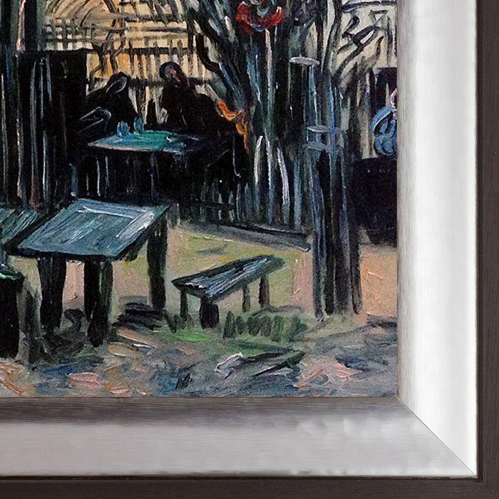 Terrace of a Cafe on Montmartre - Magnesium Silver Frame 20" X 24"