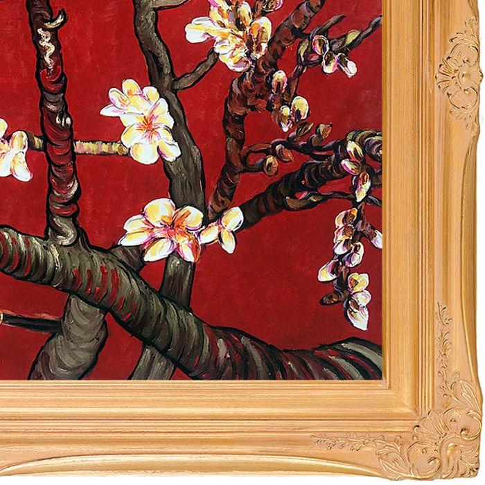 Branches of an Almond Tree in Blossom, Ruby Red Pre-Framed - Imperial Gold Frame 24" X 36"