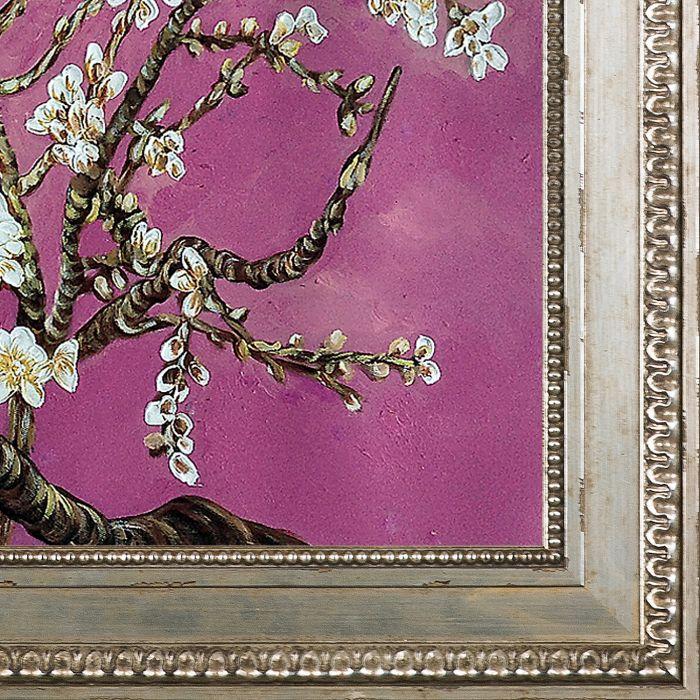 Branches of an Almond Tree in Blossom, Magenta Pre-Framed - Versailles Silver King Frame 20" X 24"