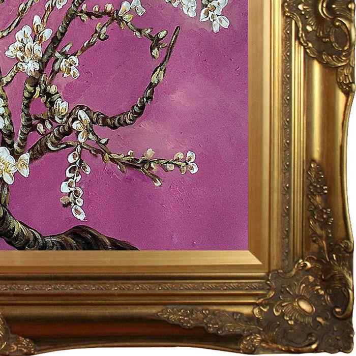 Branches of an Almond Tree in Blossom, Magenta Pre-Framed - Victorian Gold Frame 20"X24"