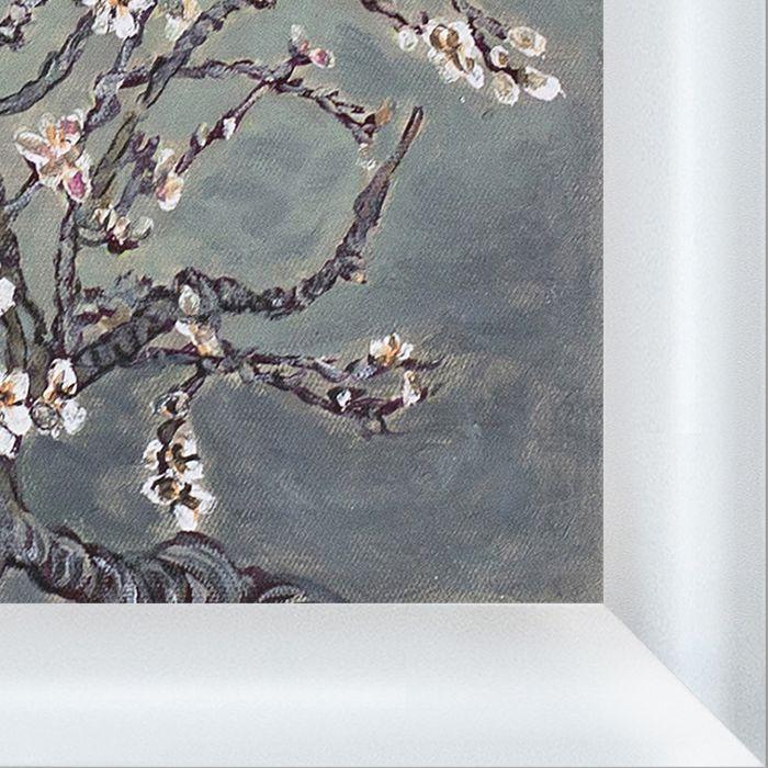 Branches of an Almond Tree in Blossom, Pearl Grey Pre-framed - Moderne Blanc Frame 8" X 10"