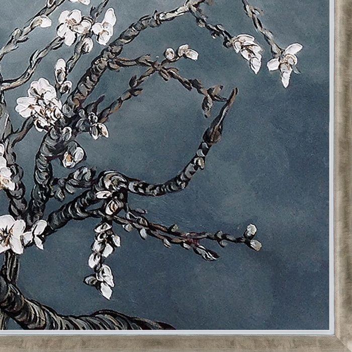 Branches of an Almond Tree in Blossom, Pearl Grey Pre-Framed - Champagne Silhouette 30" X 40"