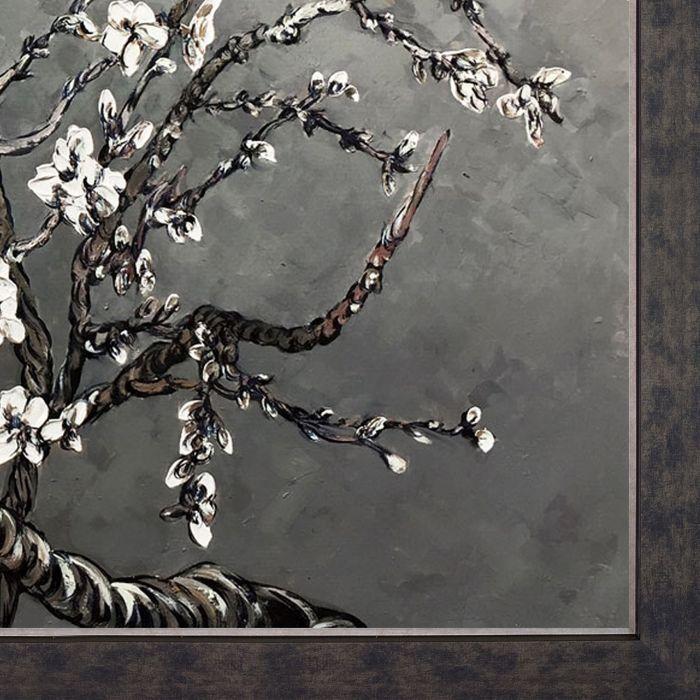 Branches of an Almond Tree in Blossom, Pearl Grey Pre-Framed - Suede Premier Frame 30"X40"