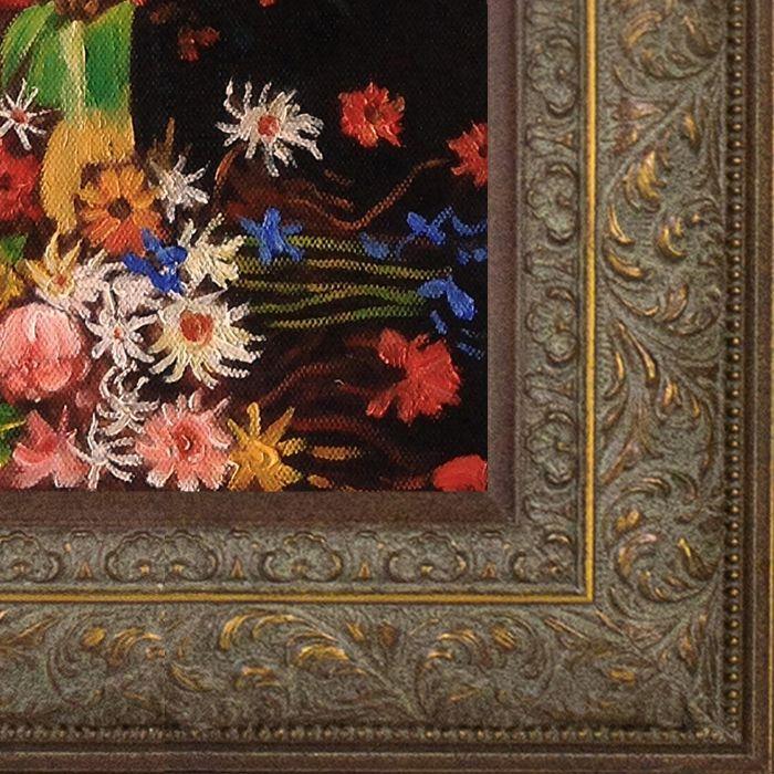Vase with Poppies Cornflowers Peonies and Chrysanthemums Pre-Framed - Victorian Bronze Frame 8