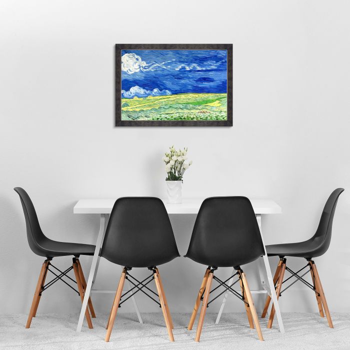 Wheatfield Under Thunderclouds Pre-Framed - Suede Premier Frame 24"X36"