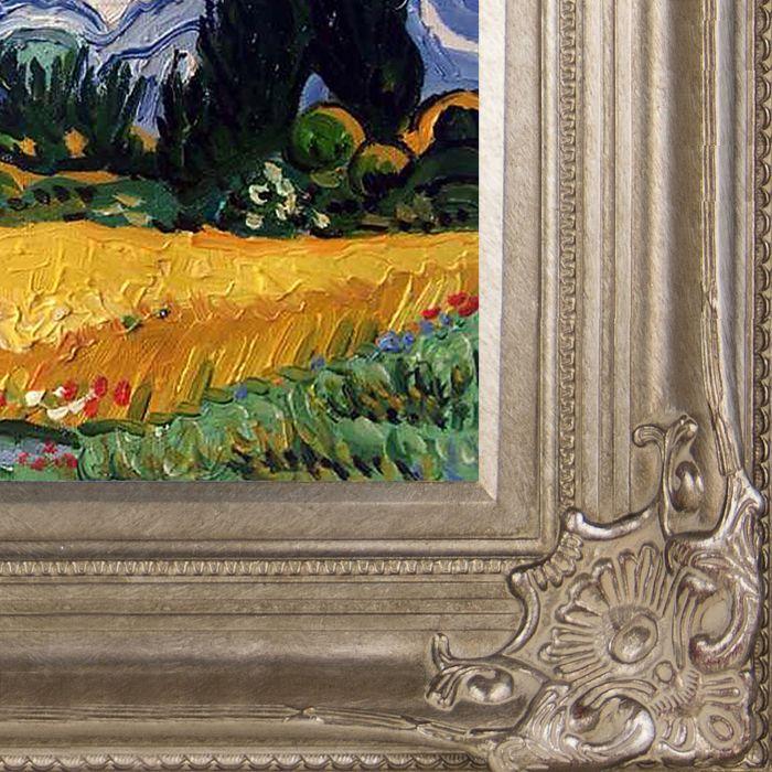 Wheat Field with Cypresses Pre-Framed - Renaissance Champagne Frame 8"X10"