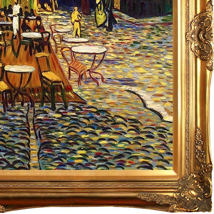 Cafe Terrace at Night (Luxury Line) Pre-Framed - Victorian Gold Frame 24"X36"