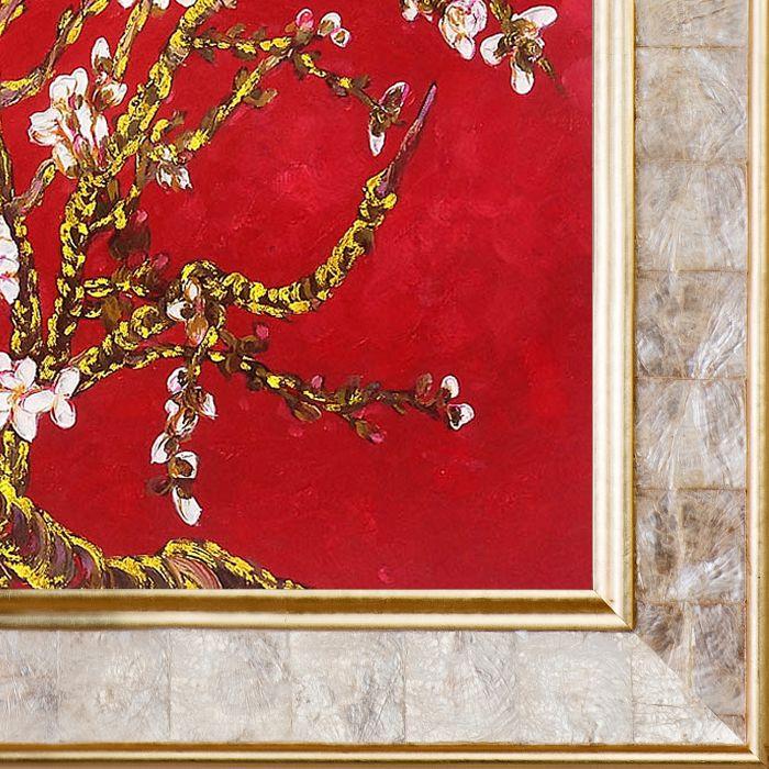 Branches of an Almond Tree in Blossom, Ruby Red (Luxury Line) Pre-Framed - Gold Pearl Frame 20" X 24"