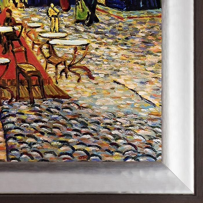 Cafe Terrace at Night (Luxury Line) Pre-Framed - Magnesium Silver Frame 20" X 24"