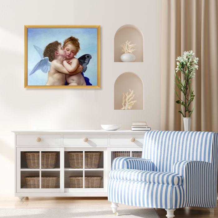 Cupid and Psyche as Children Pre-framed - Piccino Luminoso Frame 20" X 24"