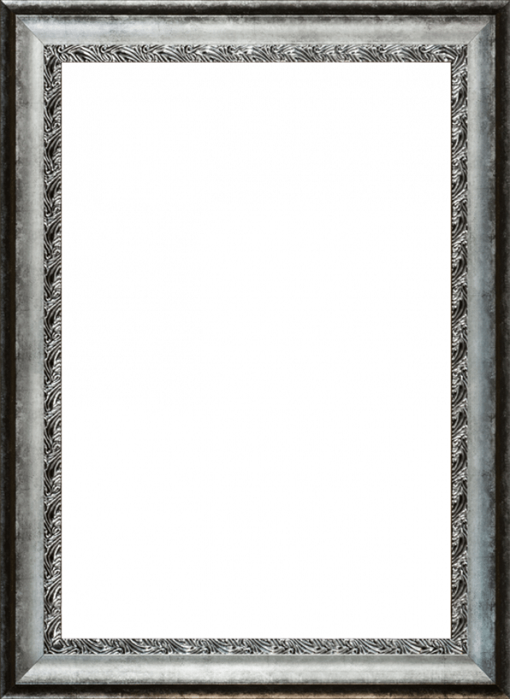 Distressed Ornate Silver Custom Stacked Frame 24" X 36"