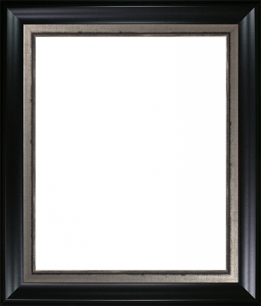 Black Matte and Burnished Silver Custom Stacked Frame 20" X 24"